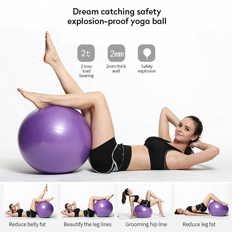 PVC Fitness Balls Yoga Ball Thickened Explosion-proof Exercise Home Gym Pilates Equipment Balance Ball - Sagacia