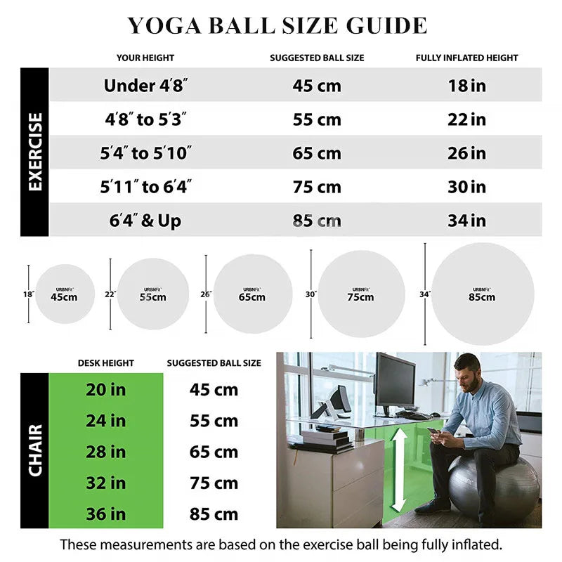 PVC Fitness Balls Yoga Ball Thickened Explosion-proof Exercise Home Gym Pilates Equipment Balance Ball - Sagacia