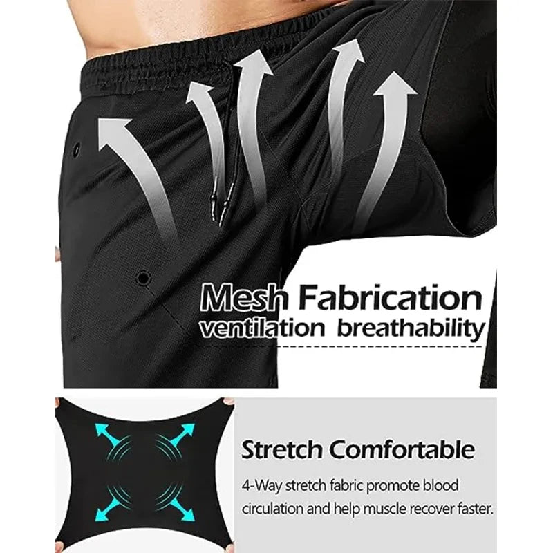 Compression Running Pants Men Double-deck 2 in 1 Sportswear Jogging Trousers Gym Training Tracksuit Workout Sport Sweatpants Men - Sagacia