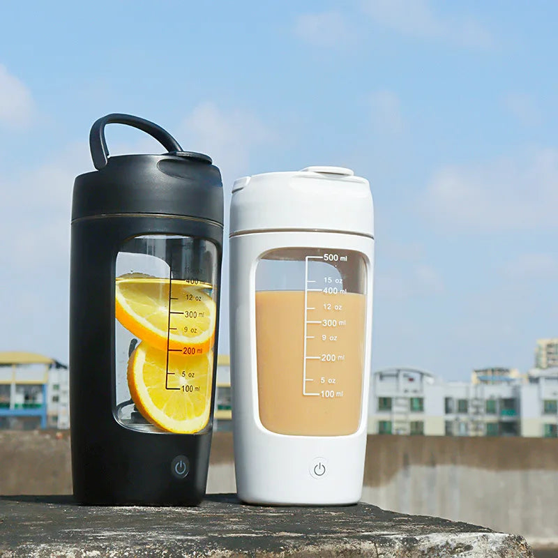 USB Electric Protein Shaker Bottle Portable 1200mAh Rechargeable Blender Cup Multipurpose 650ml Cup for Fitness Workout - Sagacia