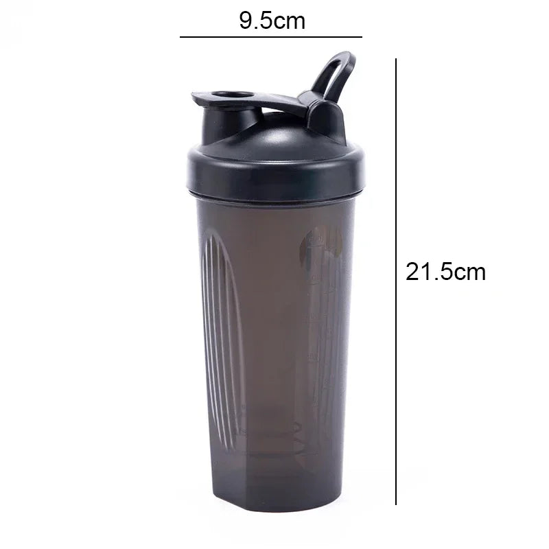 600ml Portable Protein Powder Shaker Bottle Leak Proof Water Bottle for Gym Fitness Training Sport Shaker Mixing Cup with Scale - Sagacia
