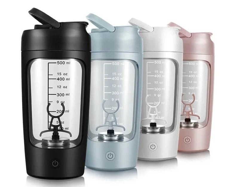 USB Electric Protein Shaker Bottle Portable 1200mAh Rechargeable Blender Cup Multipurpose 650ml Cup for Fitness Workout - Sagacia