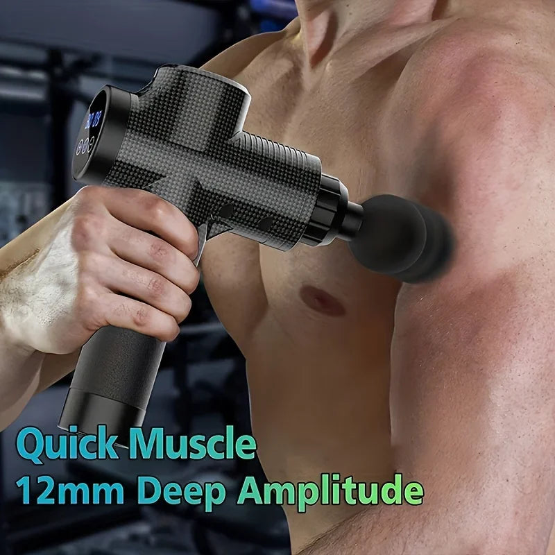 Body Massage Gun Neck and Legs Deep Muscle Relaxation Low Noise Equipment Level 30 Black - Sagacia