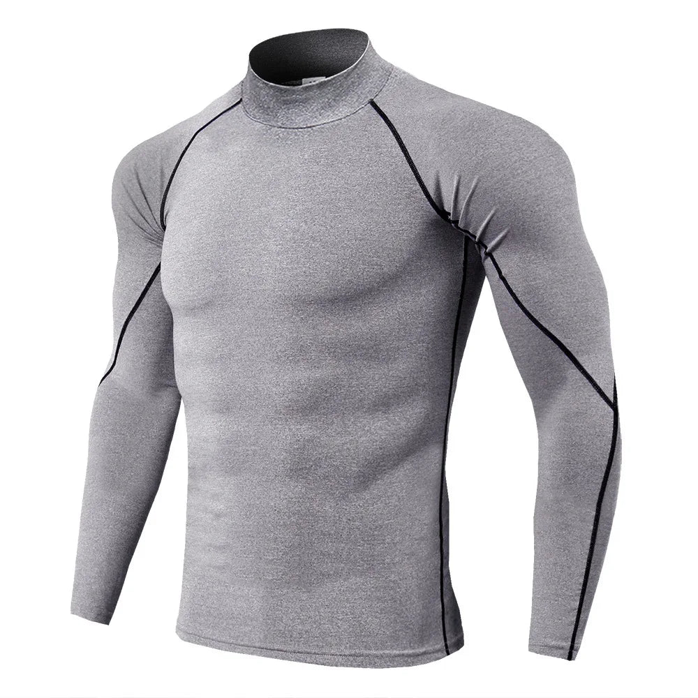 Men Sport T-shirt Quick Dry Bodybuilding Running Shirt Long Sleeve Compression Top Gym T Shirt Men Fitness Tight Rashgard